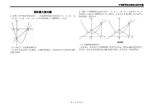 中考数学狙击重难点系列专题----二次函数的实际应用之面积最大值问题(含答案)