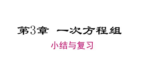 第3章 一次方程组 小结与复习课件(共48张PPT) 湘教版七年级数学上册