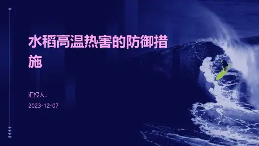 水稻高温热害的防御措施