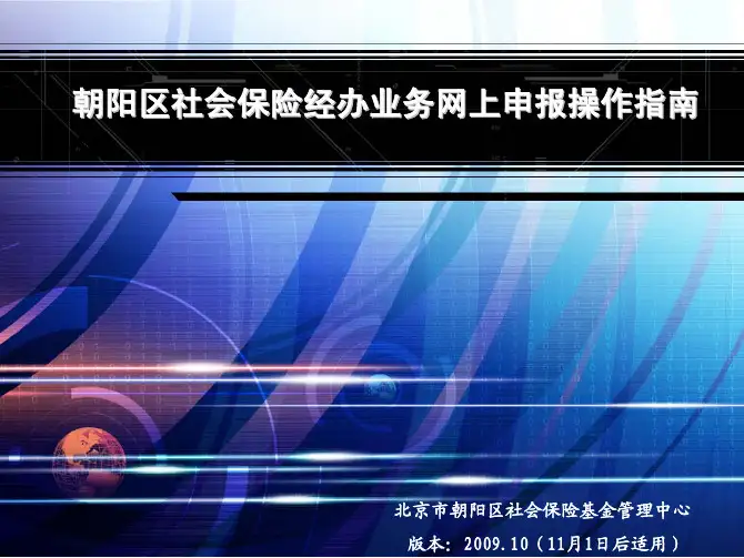 朝阳区社会保险经办业务网上申报操作指南