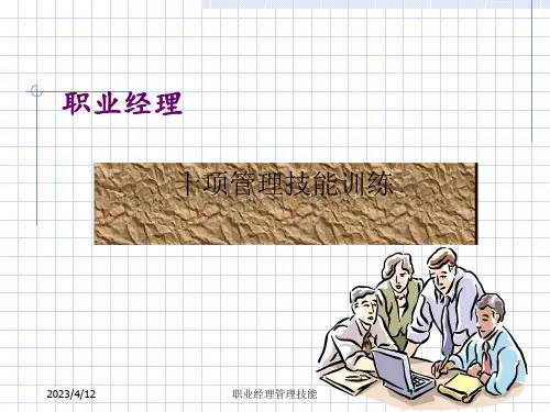 职业经理人十项管理技能训练经典