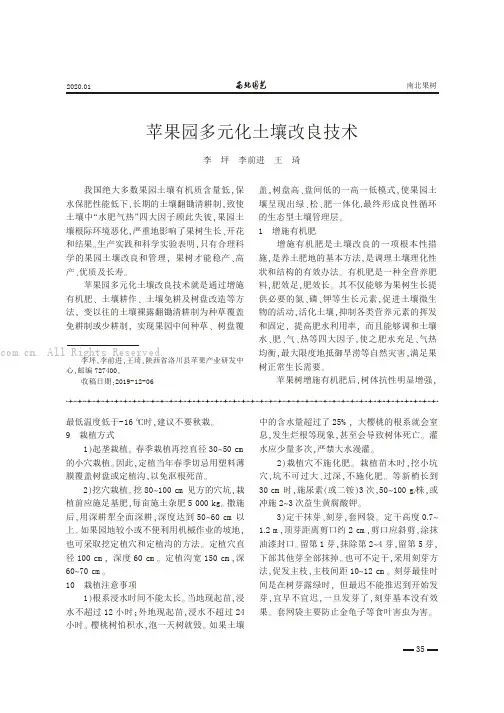 苹果园多元化土壤改良技术