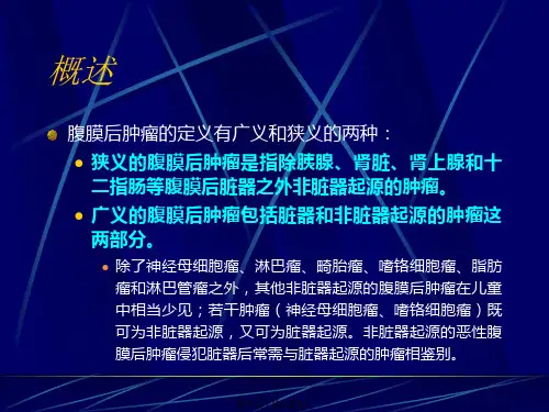 腹膜后肿瘤影像PPT课件