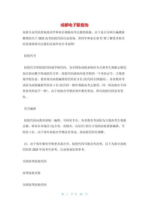 成都电子眼查询