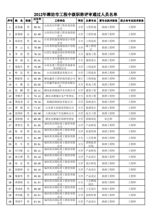 2012工程中级