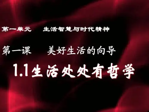 1.1生活处处有哲学