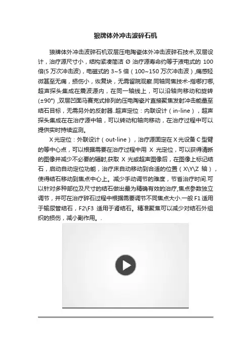 狼牌体外冲击波碎石机