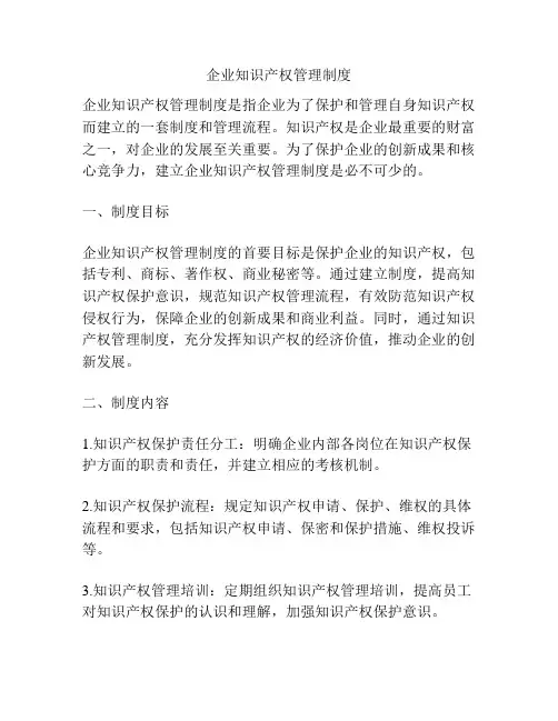 企业知识产权管理制度