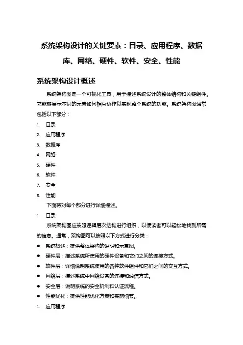 各种系统架构图和详细说明