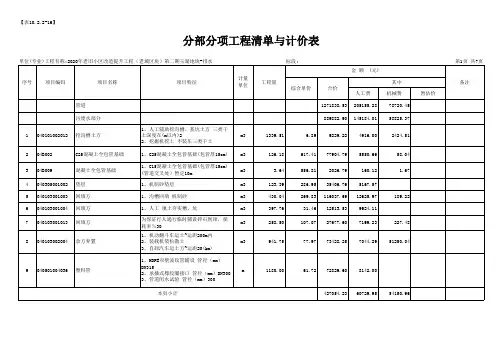 老旧小区改造提升工程招标预算表