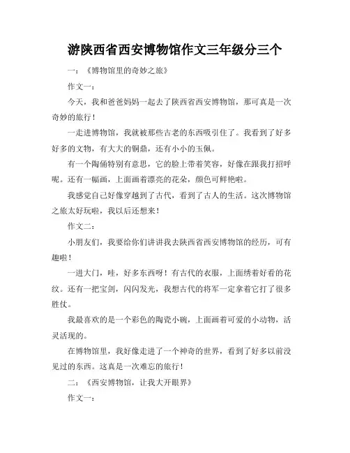 游陕西省西安博物馆作文三年级分三个