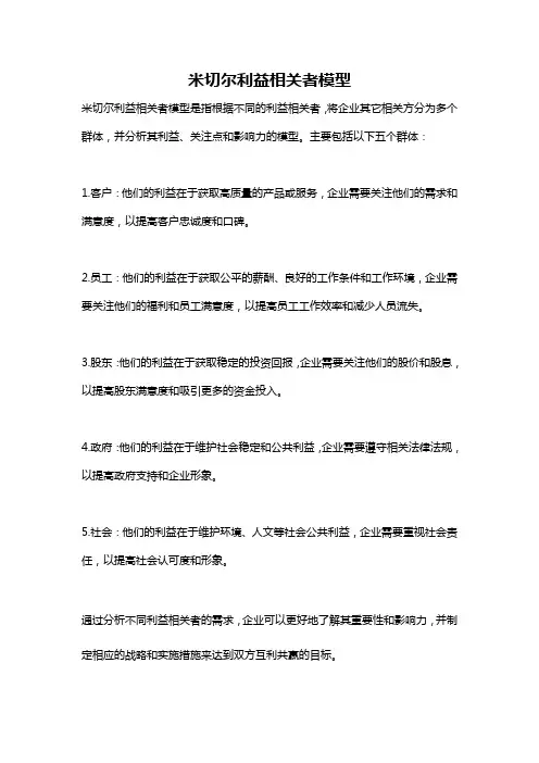 米切尔利益相关者模型