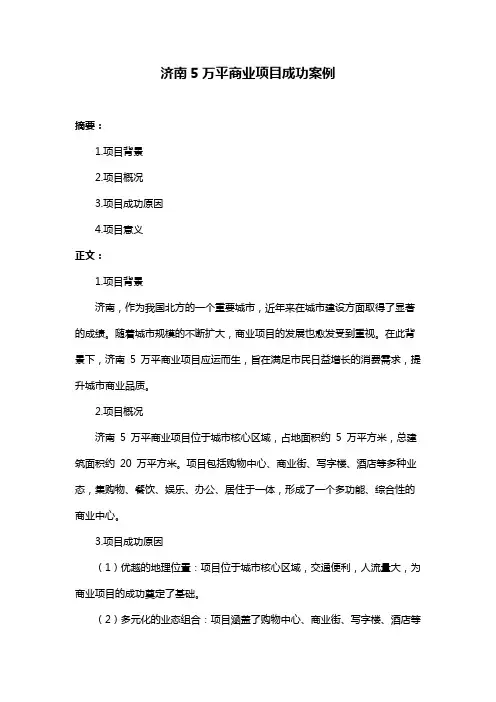 济南5万平商业项目成功案例