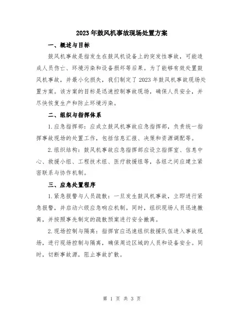 2023年鼓风机事故现场处置方案