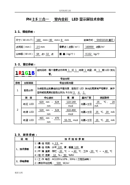 室内高清P25led显示屏,P25LED显示屏技术全参数