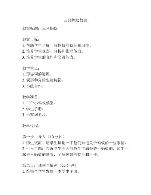 三只蚂蚁教案