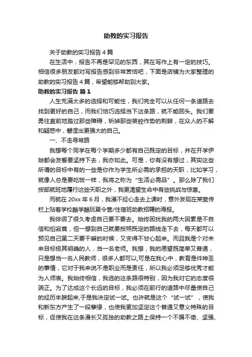 助教的实习报告