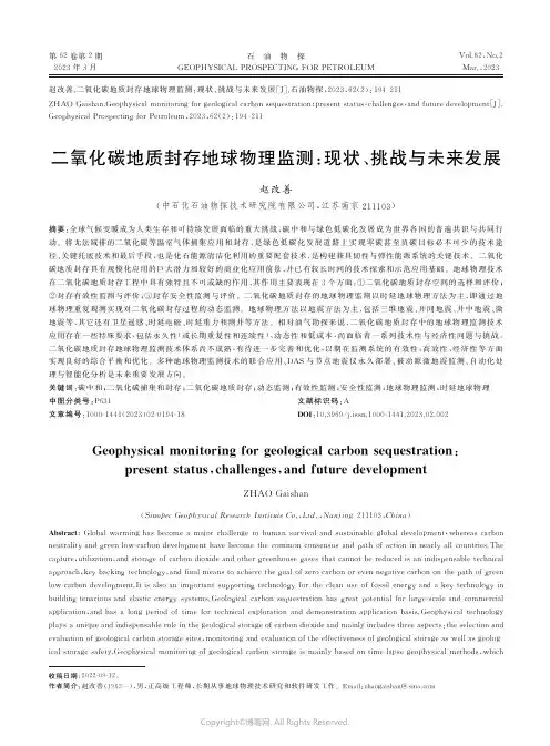 二氧化碳地质封存地球物理监测