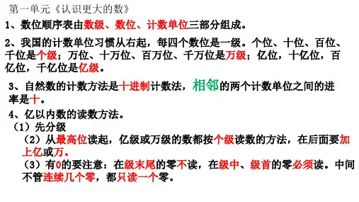 四年级数学上册早读材料