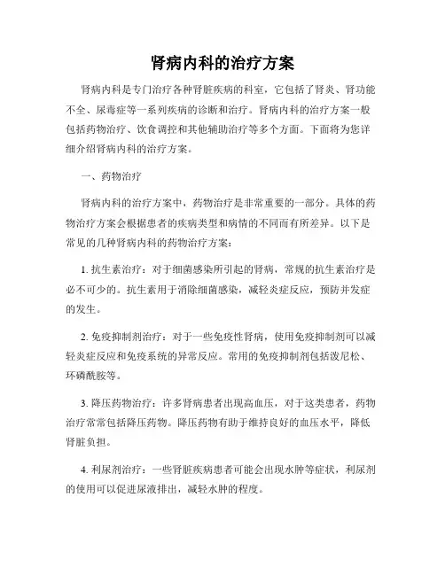 肾病内科的治疗方案
