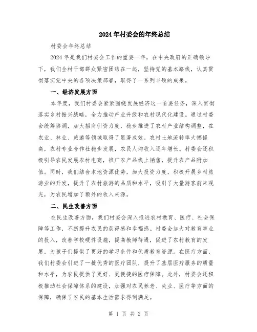 2024年村委会的年终总结