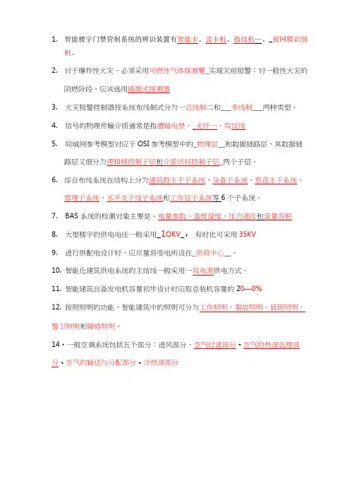 《楼宇智能化技术》复习及答案