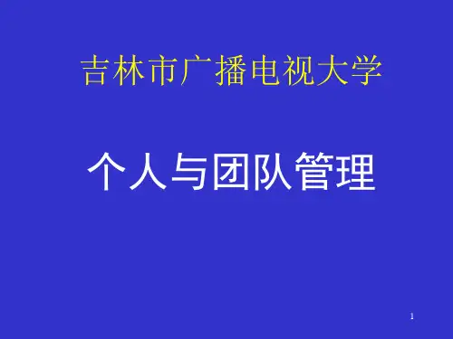 《个人与团队管理》PPT课件
