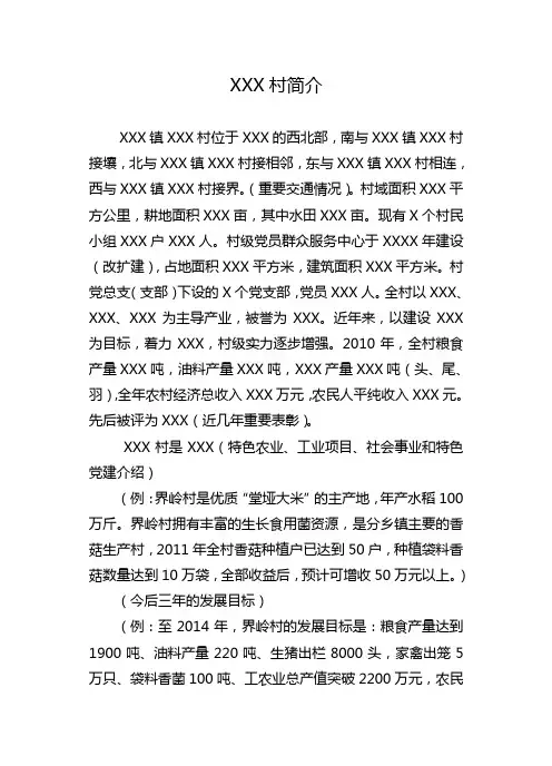 村情简介