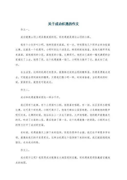 关于成功机遇的作文
