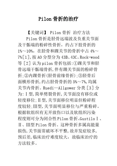 Pilon骨折的治疗