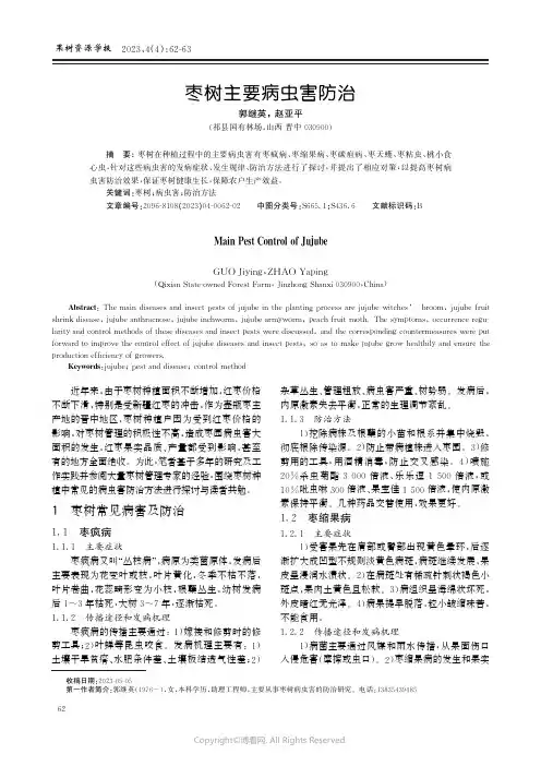 枣树主要病虫害防治