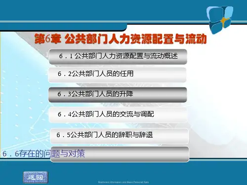 第六章公共部门人力资源配置与流动《公共部门人力资源管理》PPT课件