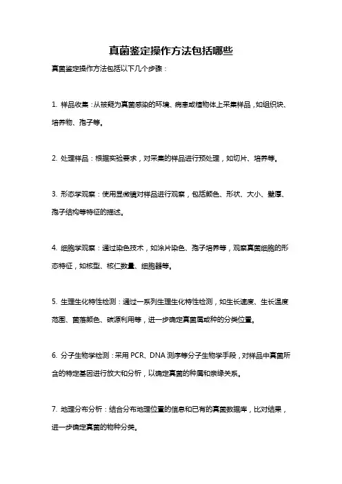 真菌鉴定操作方法包括哪些