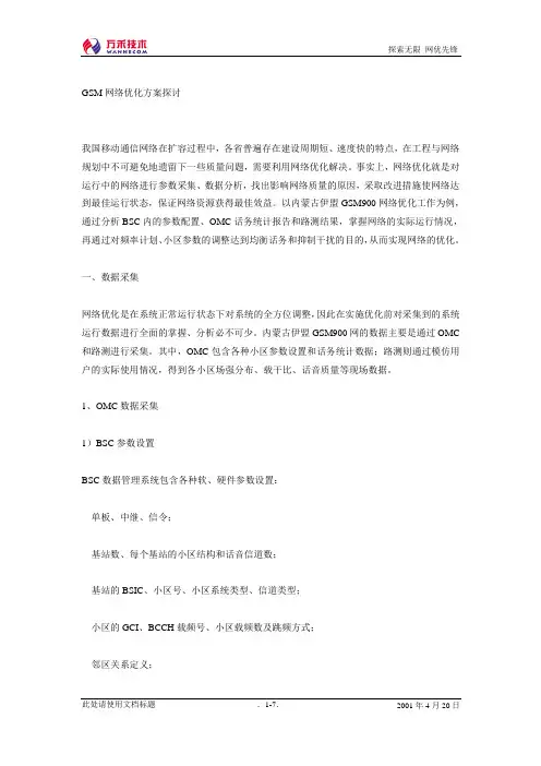 华为GSM网络优化方案