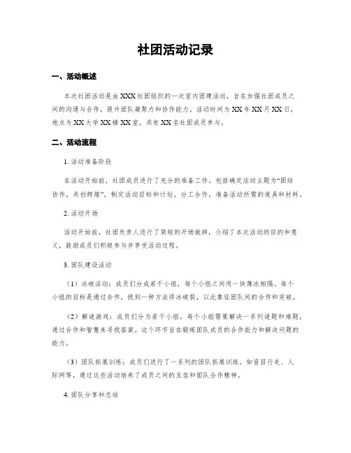社团活动记录