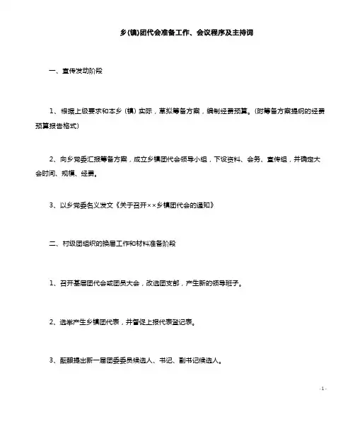 团代会程序参考