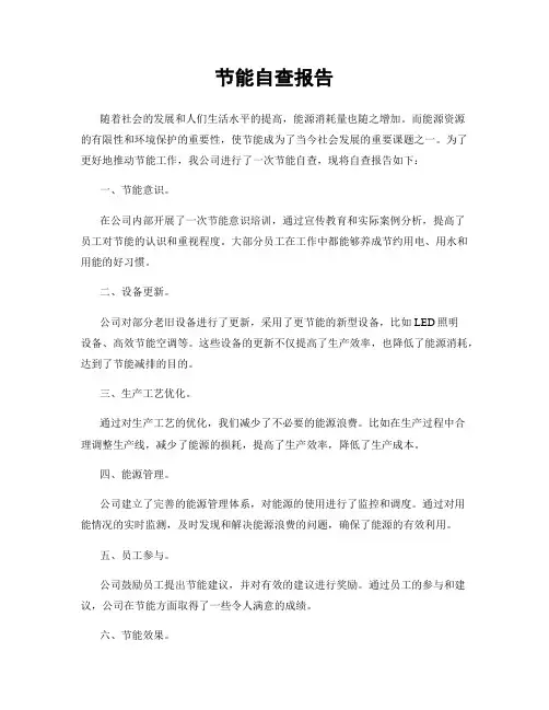 节能自查报告