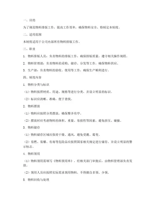 物料排版定置管理制度范本