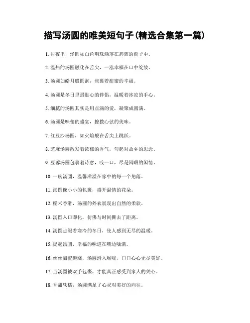 描写汤圆的唯美短句子(精选合集两篇)