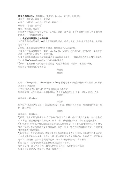 岩浆岩野外描述