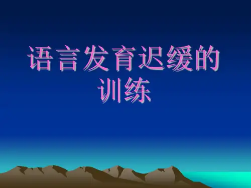 语言发育迟缓的训练-精品医学课件