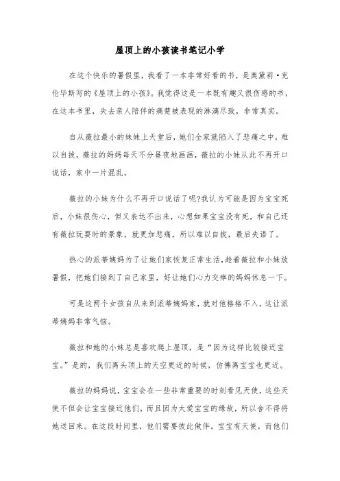 屋顶上的小孩读书笔记小学（三篇）