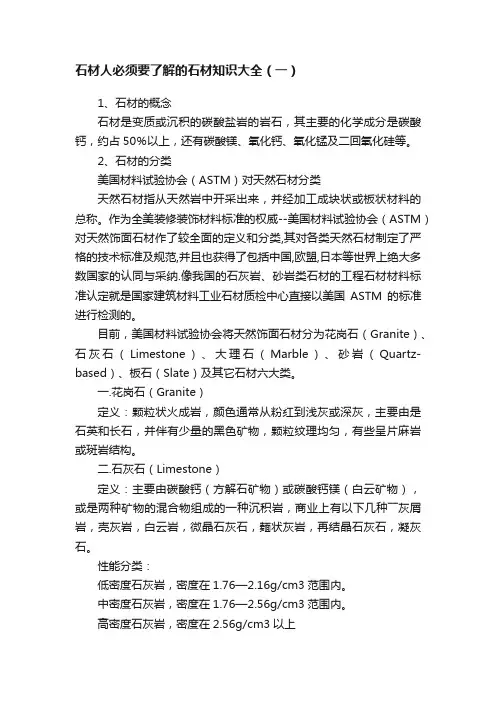 石材人必须要了解的石材知识大全（一）