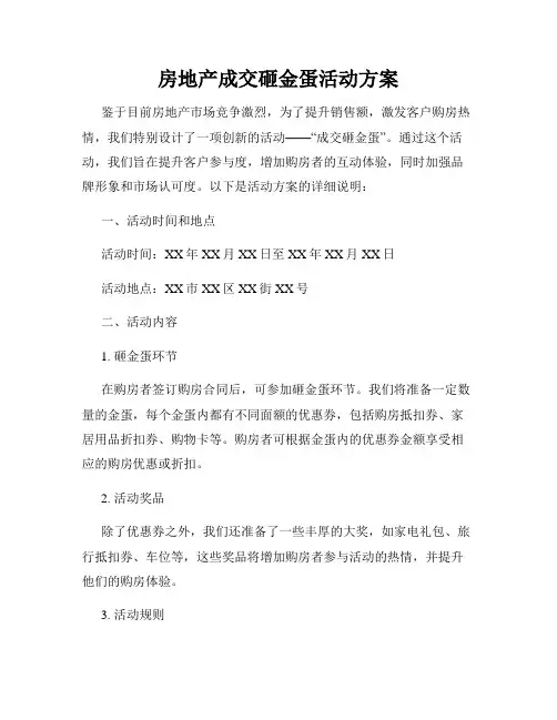 房地产成交砸金蛋活动方案