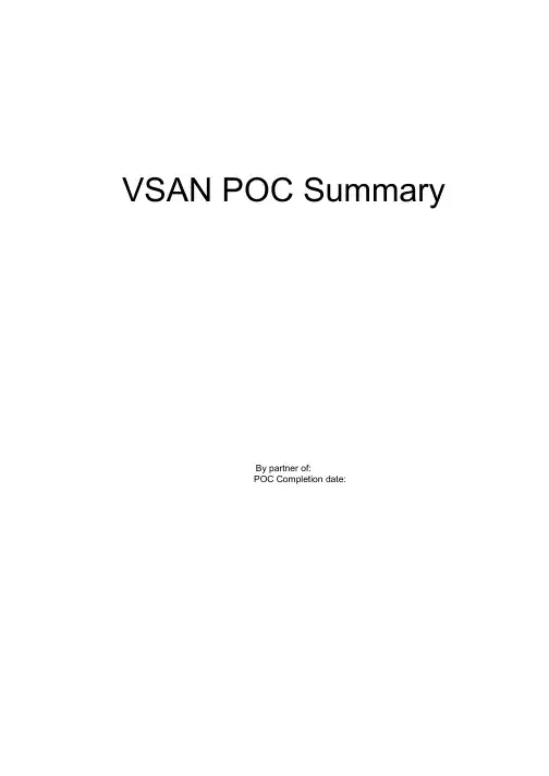 vmware VSAN POC测试报告模板