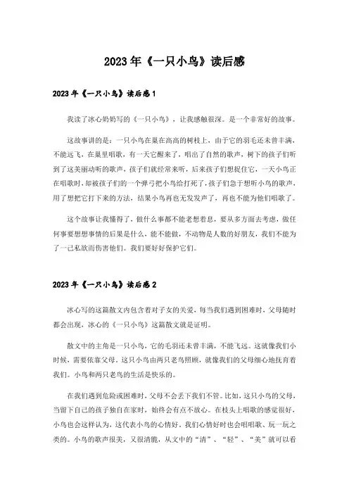 2023年《一只小鸟》读后感_3