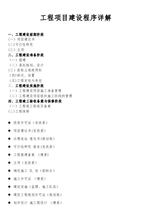 工程项目建设程序详解