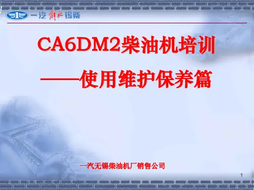 CA6DM2柴油机培训(使用维护保养篇)