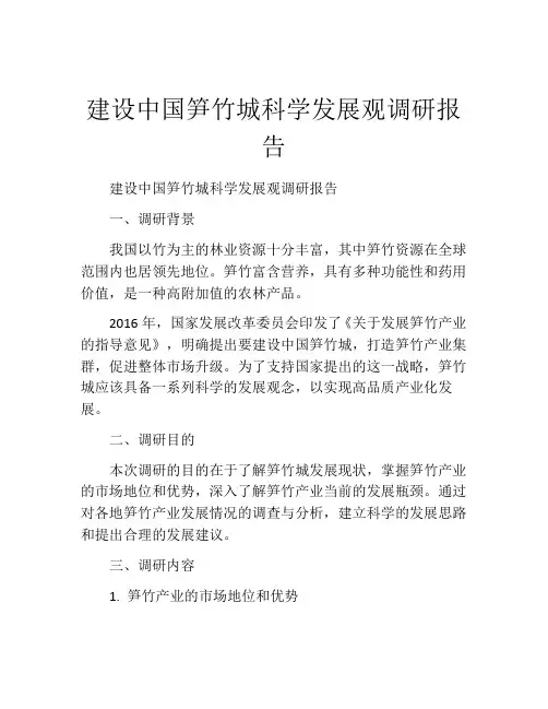 建设中国笋竹城科学发展观调研报告