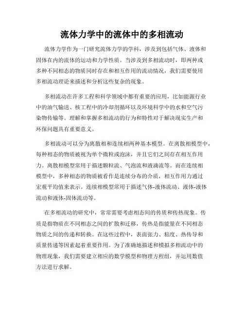 流体力学中的流体中的多相流动